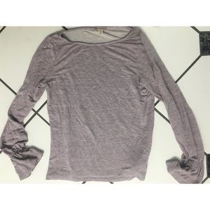 Eliane Rose Pale Purple Marled Ruffle Sleeve Top M